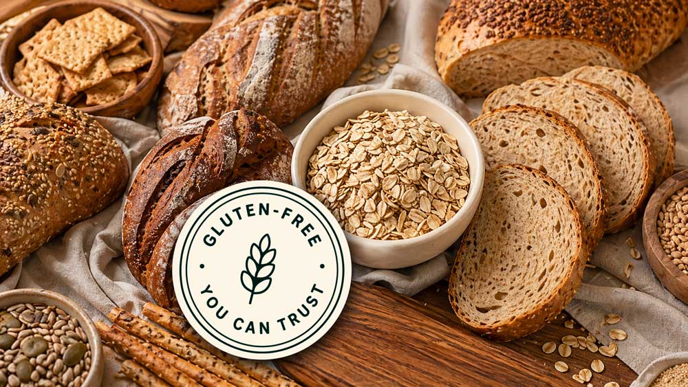 Gluten-free-badge-with-bakery-foods gluten-free you can trust - badge with bakery foods behind it